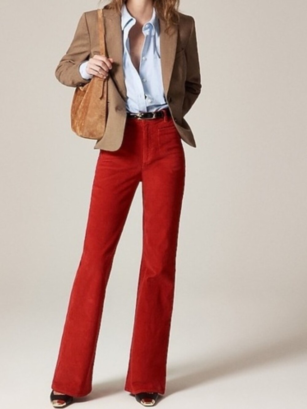 J. Crew Women's Red Corduroy Flare Pants (31T)